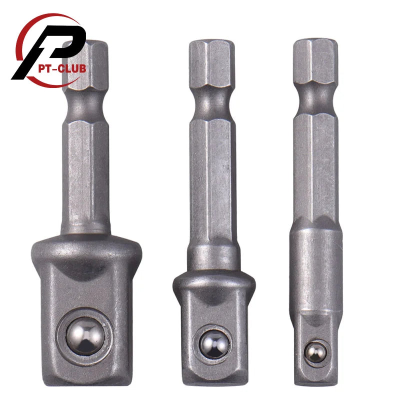 3Pcs Impact Grade Socket Adapter Set Extension Bit 1/4" 3/8" 1/2" Drive Adapt To Power Drill To High Torque Impact Wrench