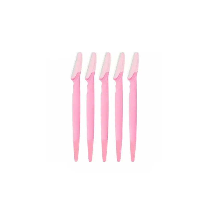5pcs Safe Eyebrow Razor Straight Handle Scratch-proof