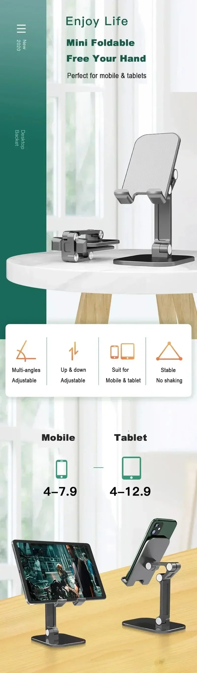 Desk Mobile Phone Holder Stand For IPhone IPad Xiaomi