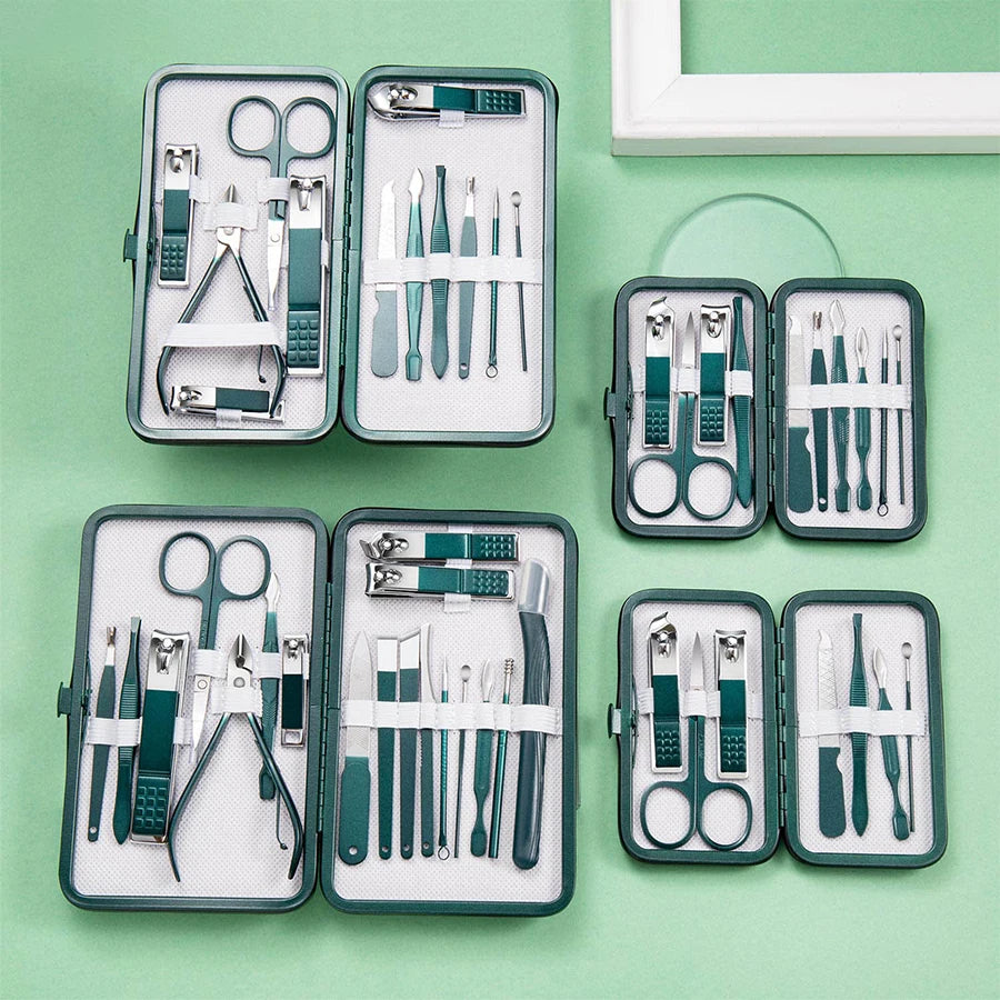 7/10/12/18 Piece Set Professional Nail Care Kit