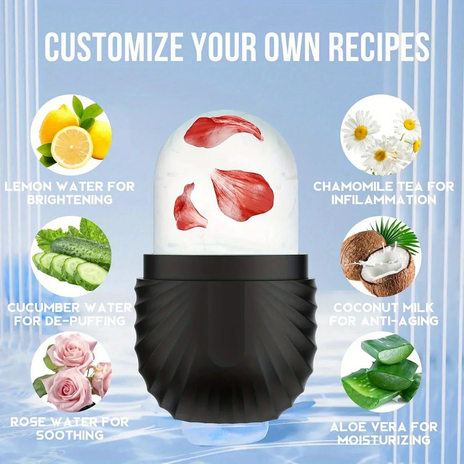 Ice Face Roller, Reusable Silicone Mold Face Massage