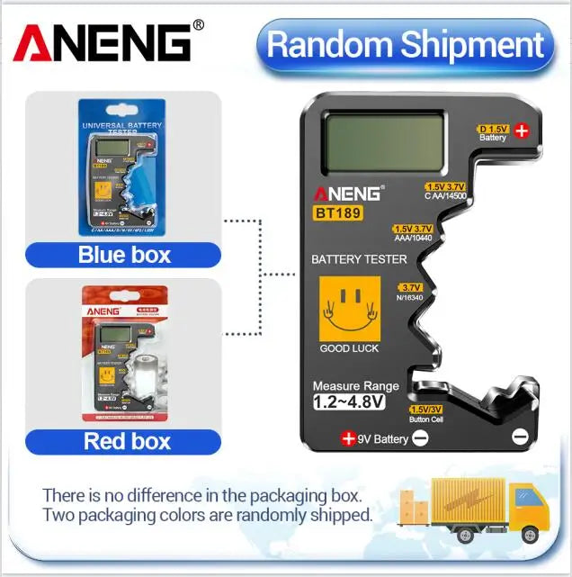 ANENG BT189 Universal Battery Tester 9V AA AAA Button Cell Battery Tester Detectors LCD Battery Indicator Gauge Checker Tools