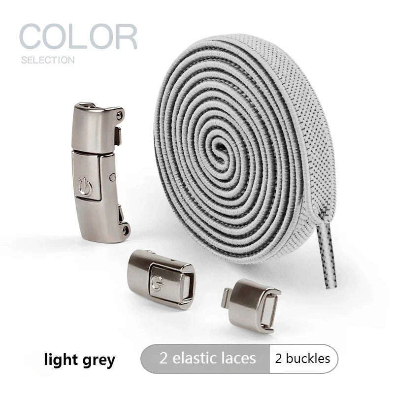 8mm Width No Tie Shoe Laces Press Lock Shoelaces Without Ties