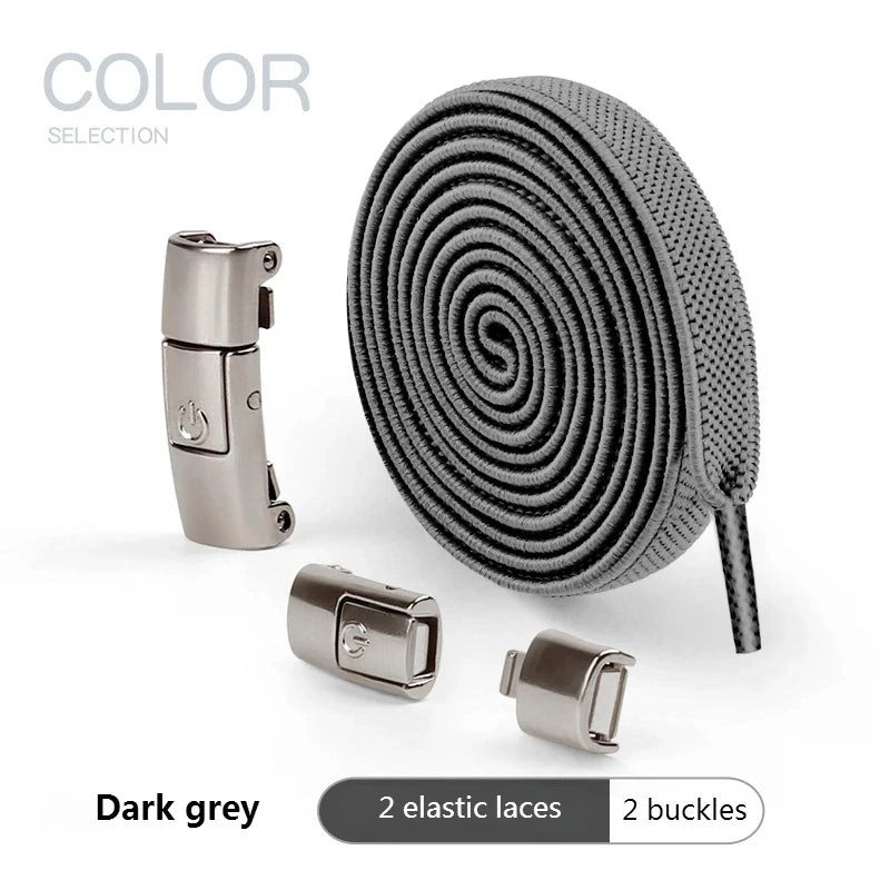 8mm Width No Tie Shoe Laces Press Lock Shoelaces Without Ties