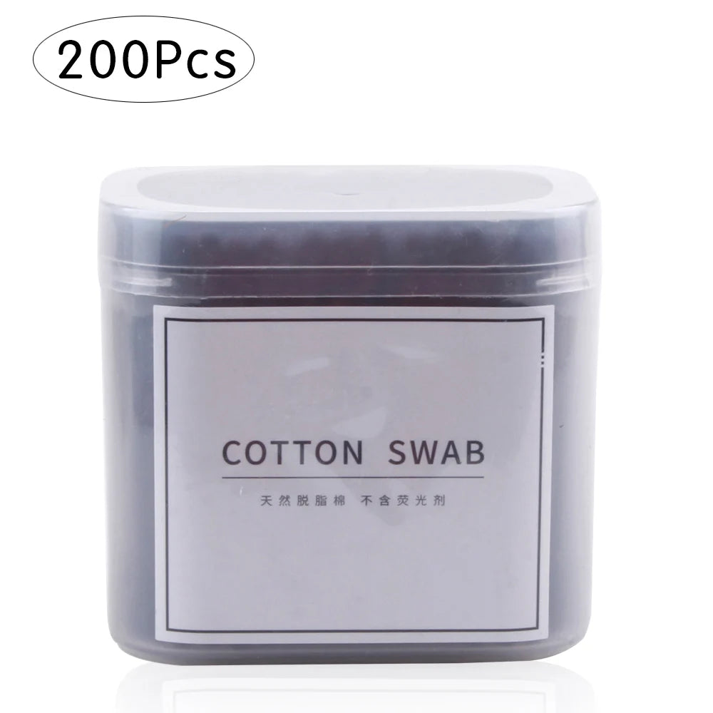 100/200/300Pcs Disposable Double Head Wood Cotton Swab Lipstick Ear Swab Cleaning Cotton Buds Makeup Sticks Cotton Swabs Tools