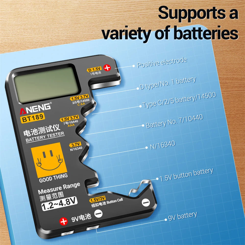 ANENG BT189 Button Cell Battery Tester Universal Household
