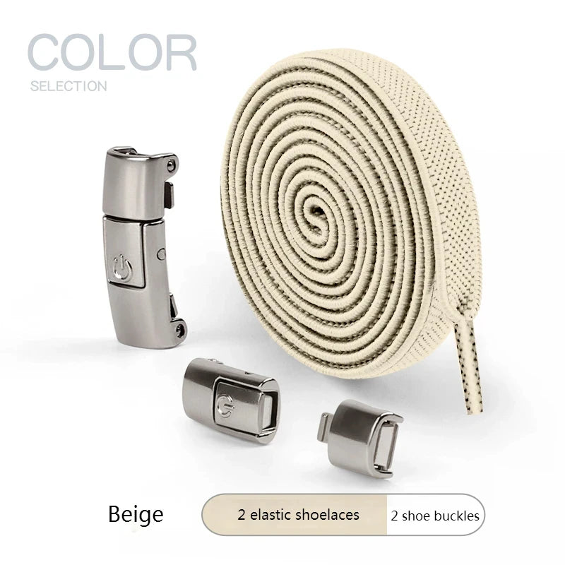 8mm Width No Tie Shoe Laces Press Lock Shoelaces Without Ties