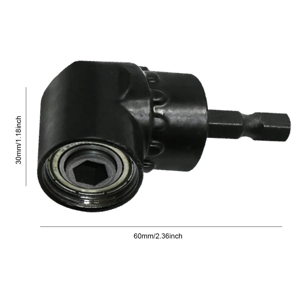 1/4 Inch 90°/105° Degree Right Angle Attachment Labor-saving Corner Electric Drill Chuck Rotatable Screwdriver Socket Adapter