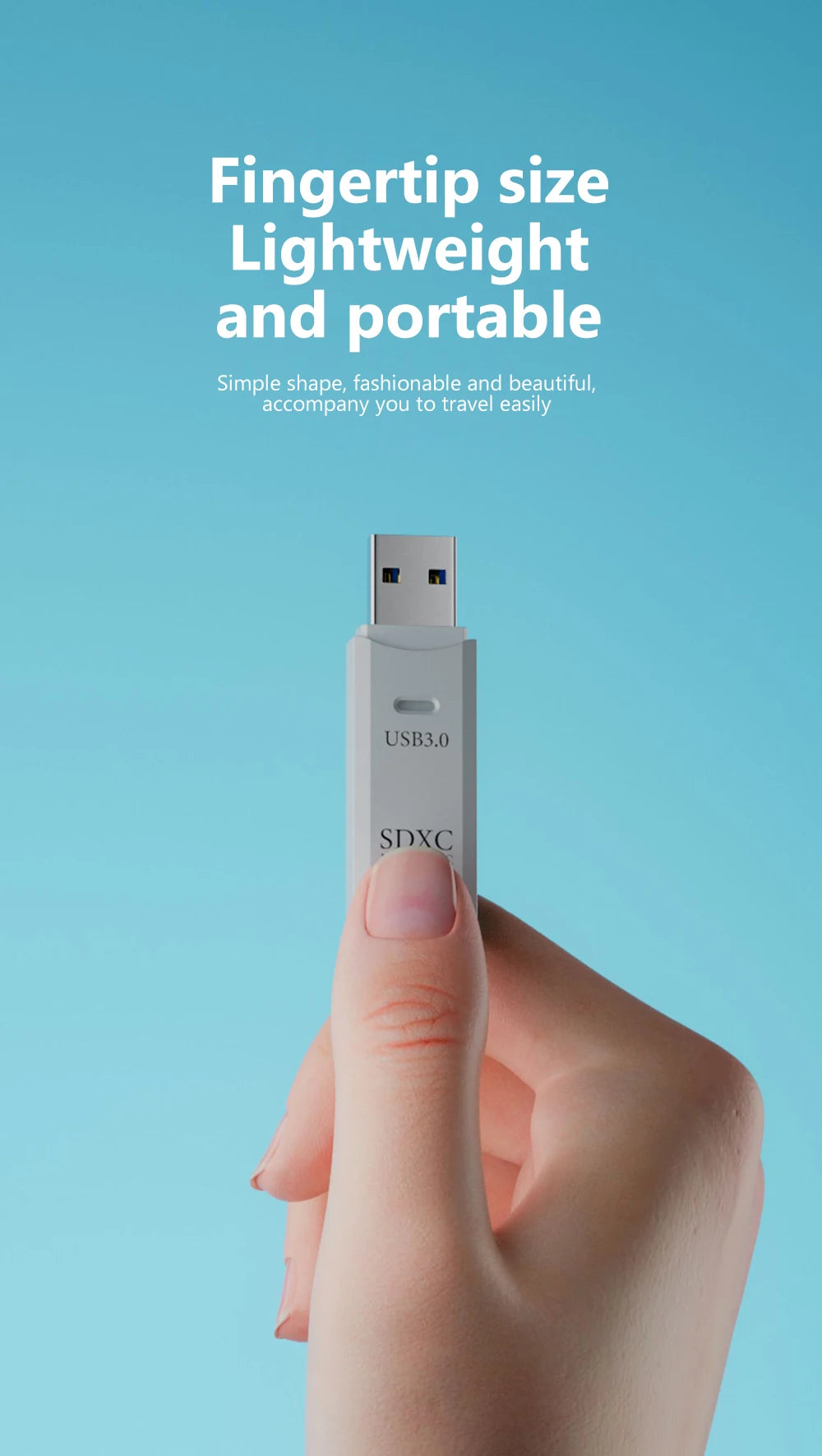2 In 1 USB 3.0 2.0 Micro SD TF Card Reader High Speed Data Transmission