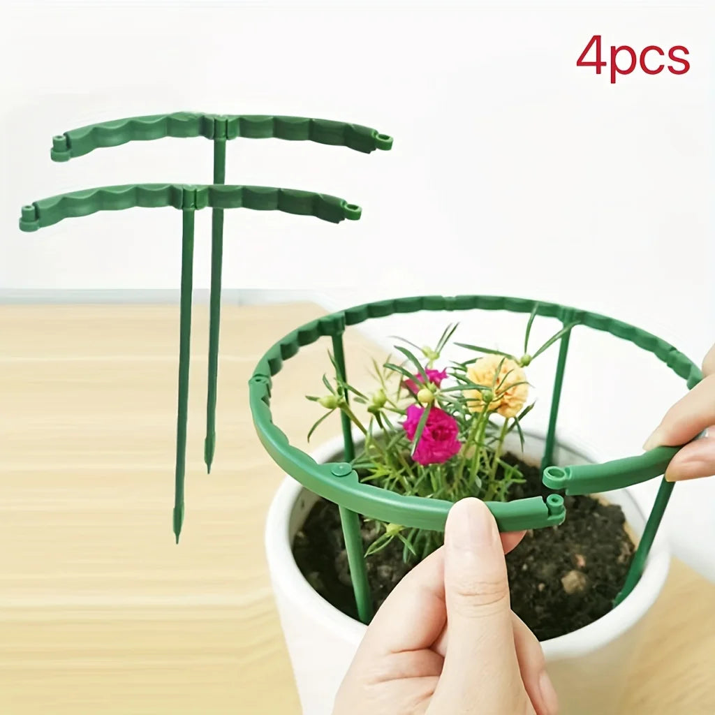 4pcs Plastic Plant Support Pile Frame Greenhouse Arrangement Semicircle Fixed Rod Indoor Flower Plant Vine Climbing Bracket