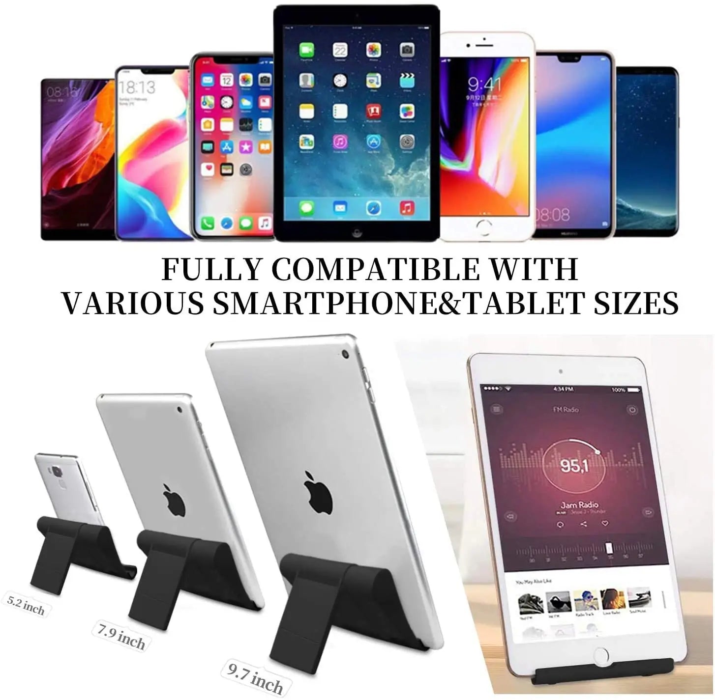 Universal Desktop Mobile Phone Holder Stand For IPhone IPad Adjustable
