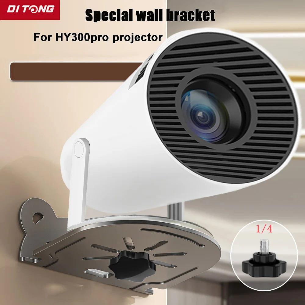 DITONG HY300 Wall Mount Projector Stand Sturdy Durable Metal Bracket Compatible with for Magcubic HY300 Pro Projector 