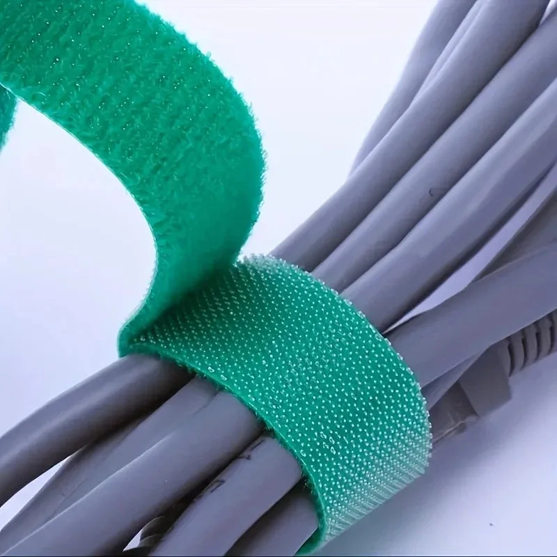 100/2M Plant Nylon Cable Tie Green Garden Twine Self Adhesive Adjustable Plants Bandage Hook Loop Support Reusable Fastener Tape