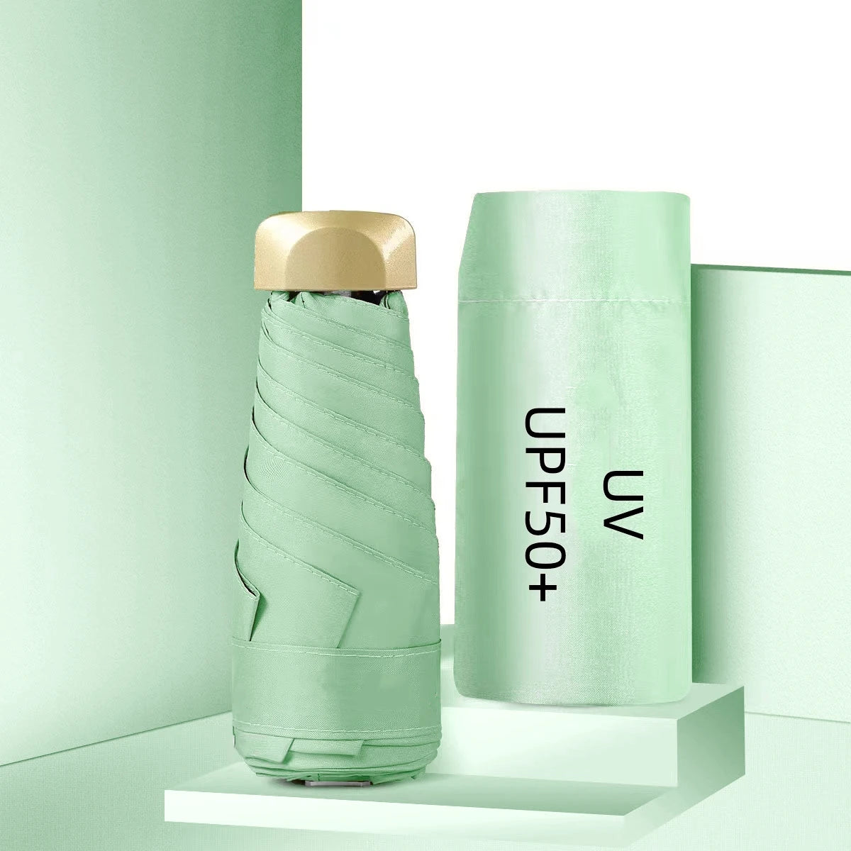 80%Off Mini Sun Umbrella Small Pocket Rain Travel Umbrella Vinyl Folding Umbrella UV Protection Sun Shade Pocket Parasol Capsule