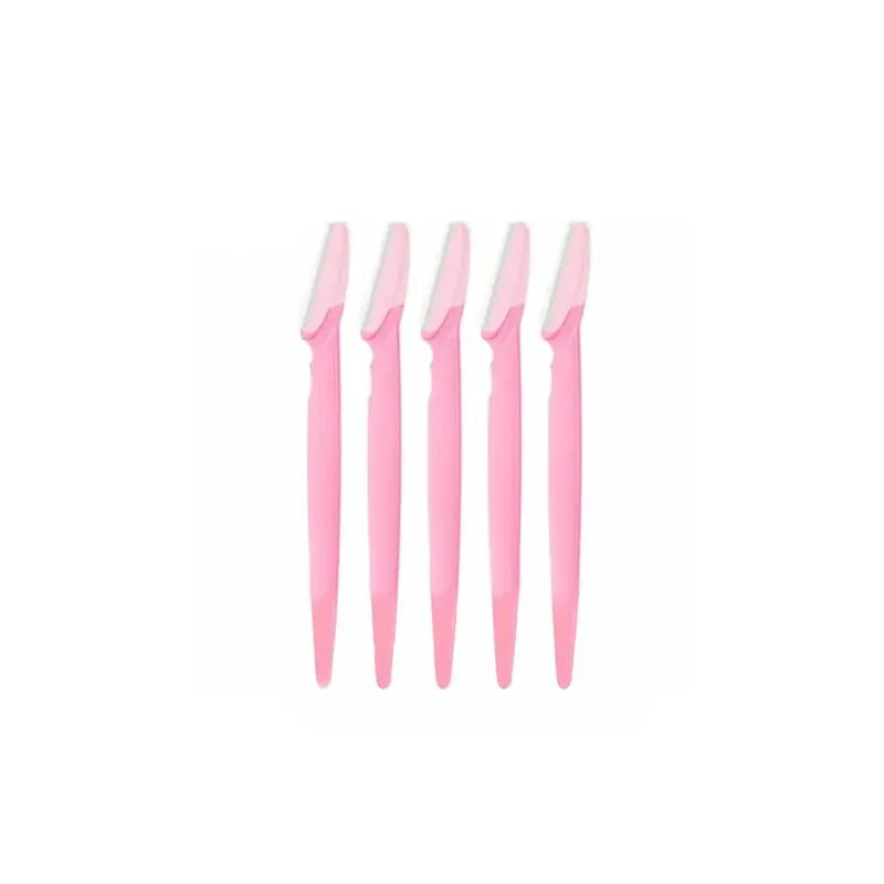 5pcs Safe Eyebrow Razor Straight Handle Scratch-proof