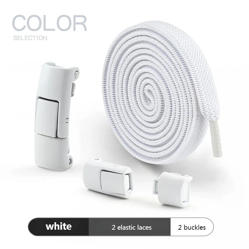 8mm Width No Tie Shoe Laces Press Lock Shoelaces Without Ties