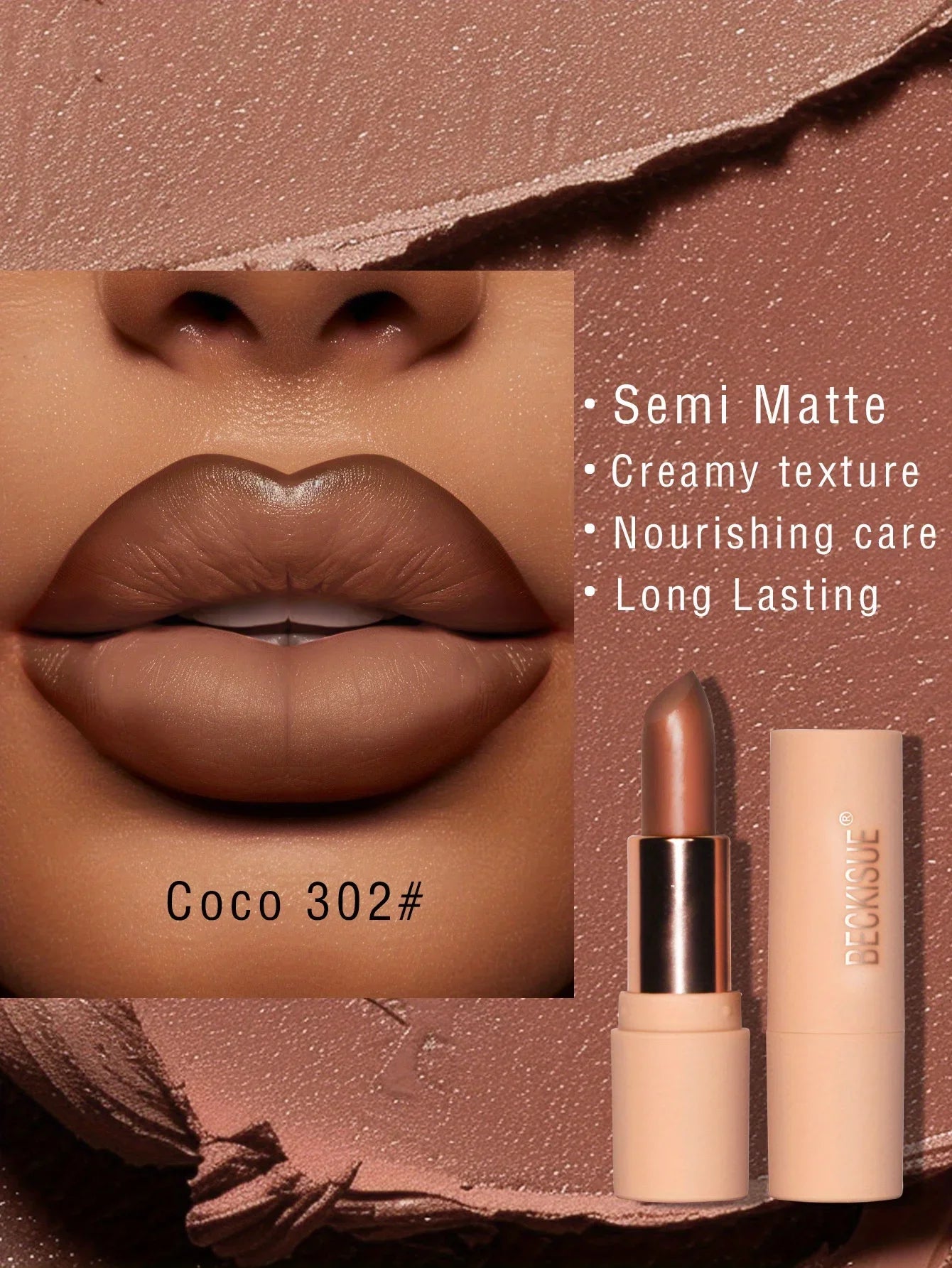 Bare Matte Silky Matte Lipstick Long-lasting Waterproof and glossy finish, Easy to color