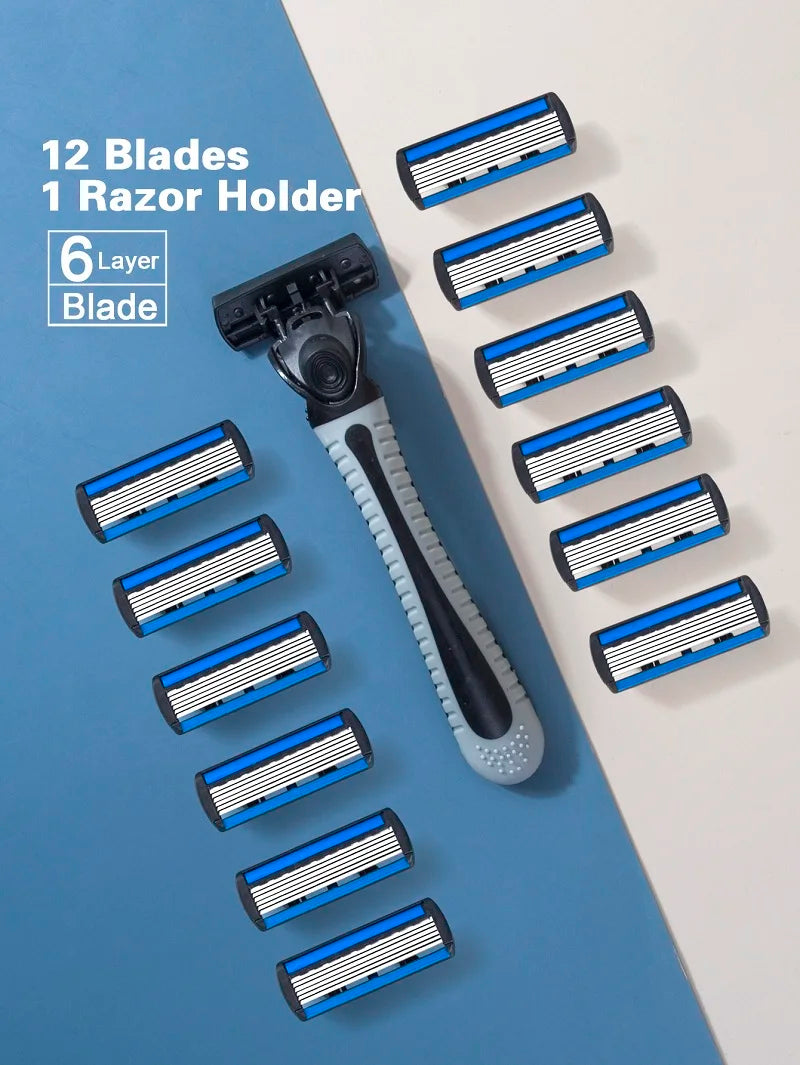 1 Handle + 12 Blades/ Men And Women Body Hair Razor