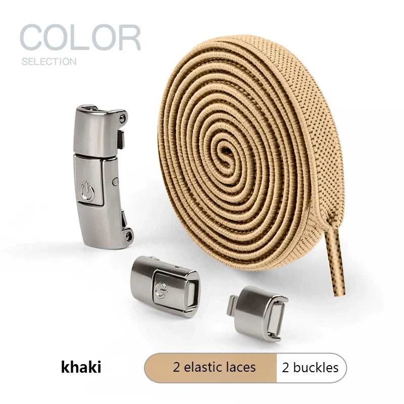 8mm Width No Tie Shoe Laces Press Lock Shoelaces Without Ties