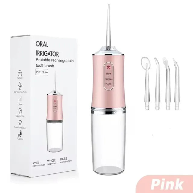Electric Oral Irrigator Portable Dental Water Flosser Teeth Cleaner Mouth Washing Machine with 4 Jets Oral Hygiene Wireless