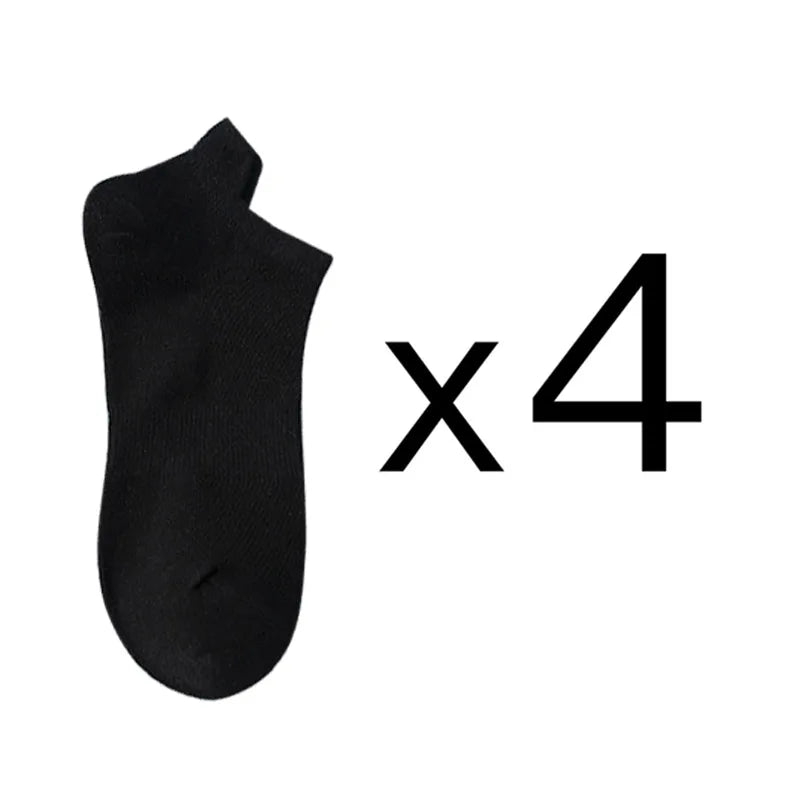 4 Pairs Man Cotton Short Socks Fashion Breathable Mesh Men Comfortable Casual Ankle Sock Pack Male Street Fashions