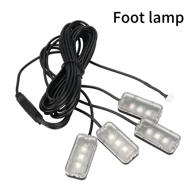 6/18 in 1 RBG 64 Color Car Ambient Lights Interior Acrylic Strip Light