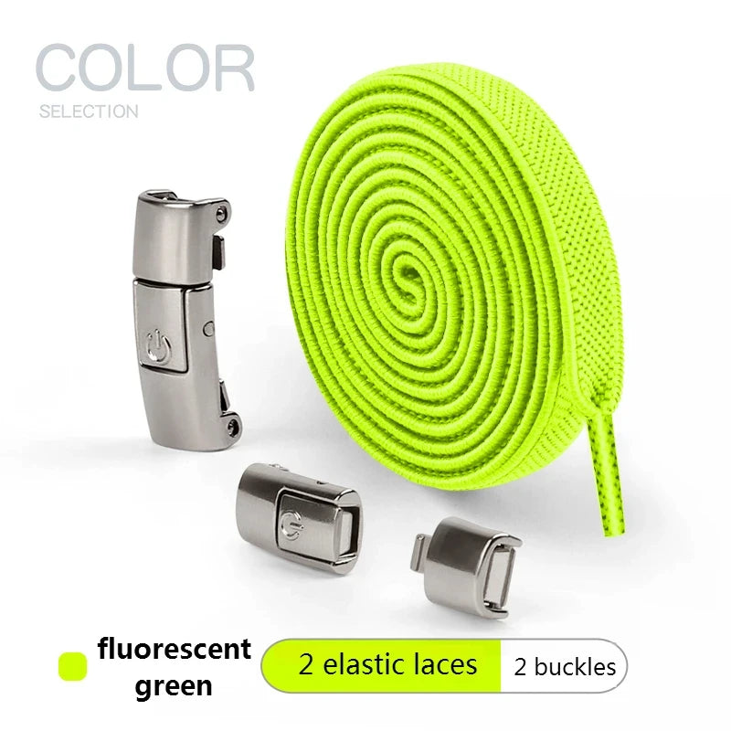 8mm Width No Tie Shoe Laces Press Lock Shoelaces Without Ties