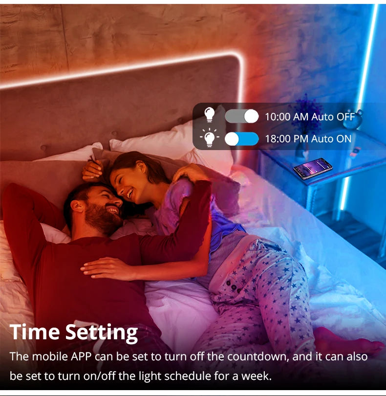 Bluetooth WIFI Led strip 5m 3m 2m 1m RGB Neon Light work for Tuya Smart Life  220V 110V to 12V fita led lamp home decoration