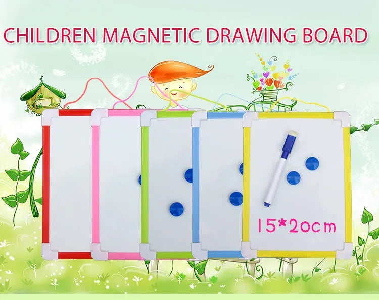 1 pc Kids Whiteboard Dry Wipe Board 5 Colors Frame Mini Drawing Magnetic White board Small Hanging Erase Boards With Pen