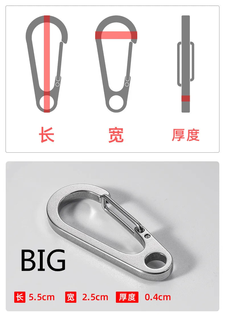 3PCS 304 Stainless Steel Spring Buckle Tool Key Chain Ring Holder Men Women Car Keychain Metal Keyring Key Accessorities Q24