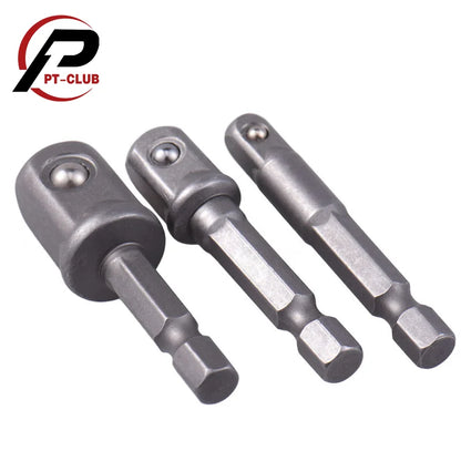3Pcs Impact Grade Socket Adapter Set Extension Bit 1/4" 3/8" 1/2" Drive Adapt To Power Drill To High Torque Impact Wrench
