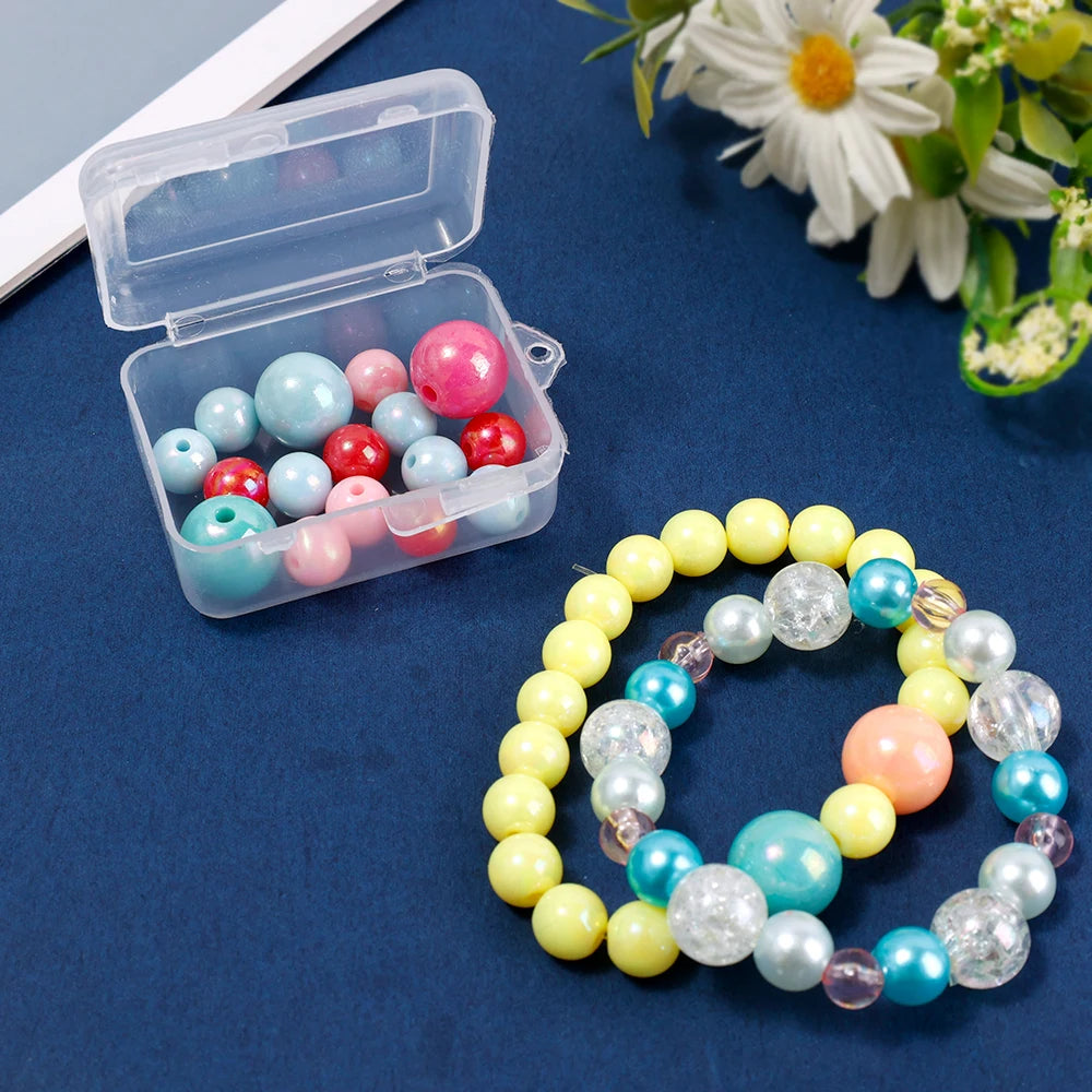 Clear Storage Container Transparent Plastic Storage Boxes with Hinged Lid Square Packaging Display Box Jewelry DIY Crafts