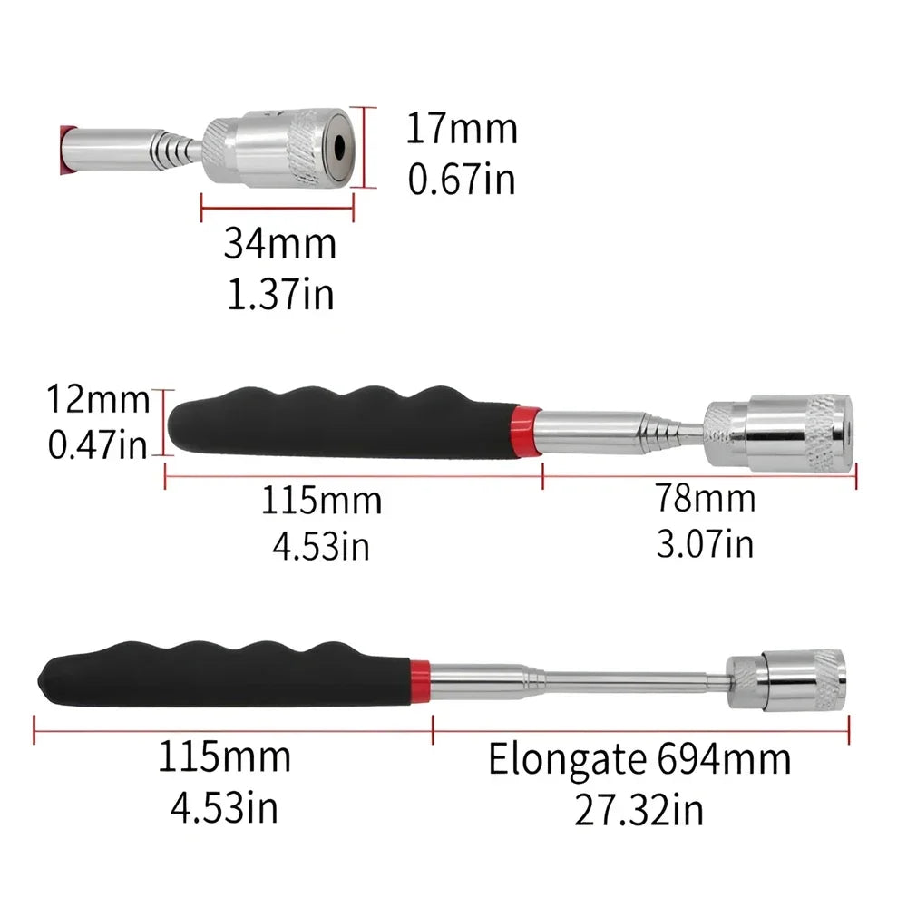 1pc Telescopic Pickup Magnetic Iron Rod Household Automotive Repair and Inspection Tool Strong Magnetic Metal Screw Suction Rod