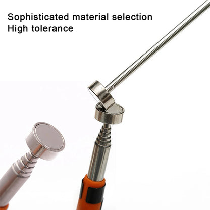 Strong Magnetic Suction Rod Orange Red Handle Magnetic Pickup Stainless Steel Antenna Retractable Suction Iron Rod