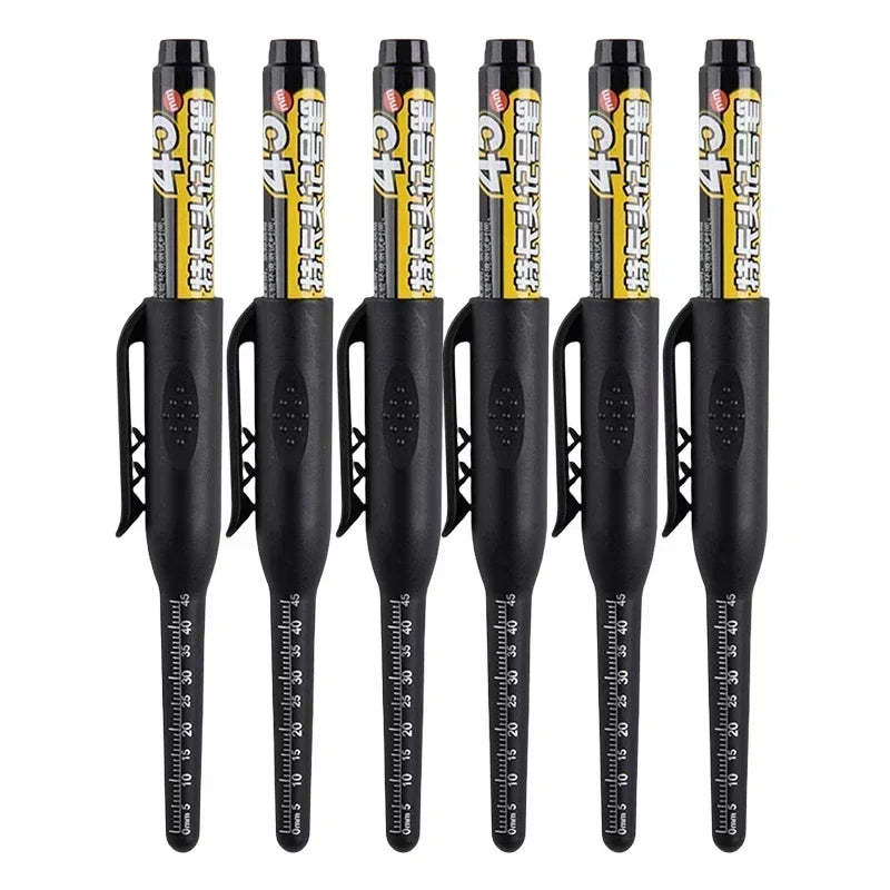 12-1Pcs Multi-Purpose 45mm Deep Drill Hole Long Nibs Waterproof Marker Pens for Bathroom Woodworking Long Head Carpenter Pens