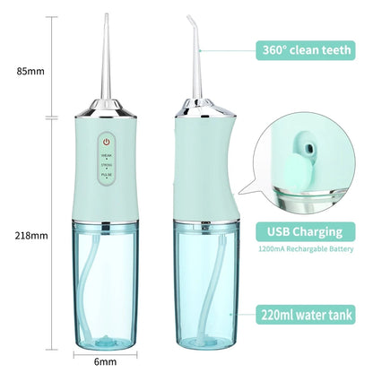 Electric Oral Irrigator Portable Dental Water Flosser Teeth Cleaner Mouth Washing Machine with 4 Jets Oral Hygiene Wireless
