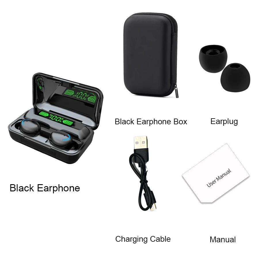 F9 Wireless Bluetooth Headphones Tws Waterproof Earbuds