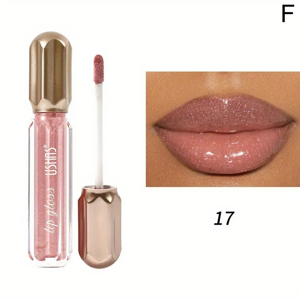 6 Color Mirror Pearl Lip Gloss Waterproof Long Lasting Moisturizing Liquid Lipstick Shimmery Glitter Lip Gloss Women Lip Makeup