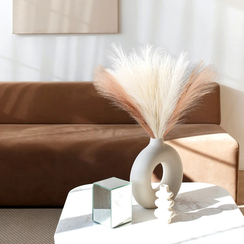 10Pcs Artificial Pampas Grass Bouquet For Home Wedding Decoration Party Room Decor Bedroom DIY Flower Wall Vase Fake Plant Reed