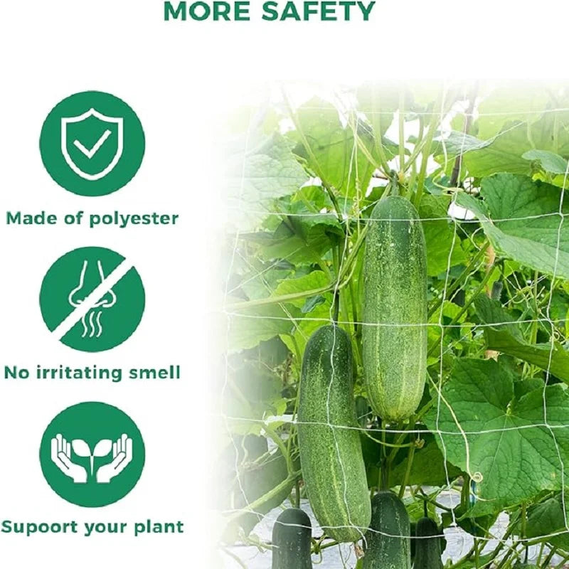 Garden Trellis Netting White Abrasion Heavy Duty Polyester Climbing Net for Plants Tomato Outdoor Gardening Accessories