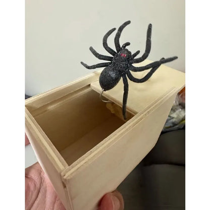 1pc Quality Prank Wooden Scare Box Trick Spider Funny Crafts Scare Box Wooden Hidden Box Fun Game Prank Trick Friend Miniatures