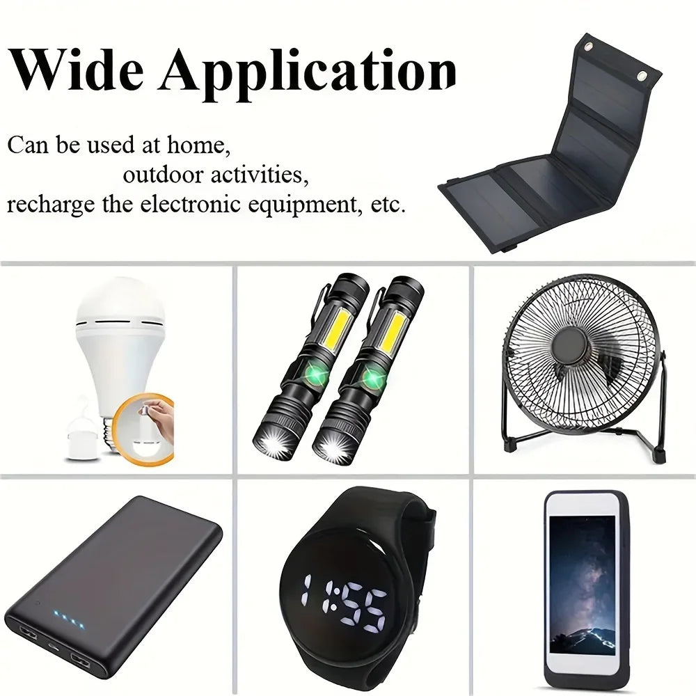 Portable Solar Panel USB 12V Charger Mobile Phone Folding Kit Foldable Outdoor Camping Power Bank For iPhone Charging Battery