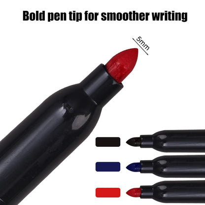 1-20Pcs Permanent Marker Pen Drawing Markers Oil-Based Waterproof Black Blue Red Ink Sketch Pens Stationery Art School Supplies