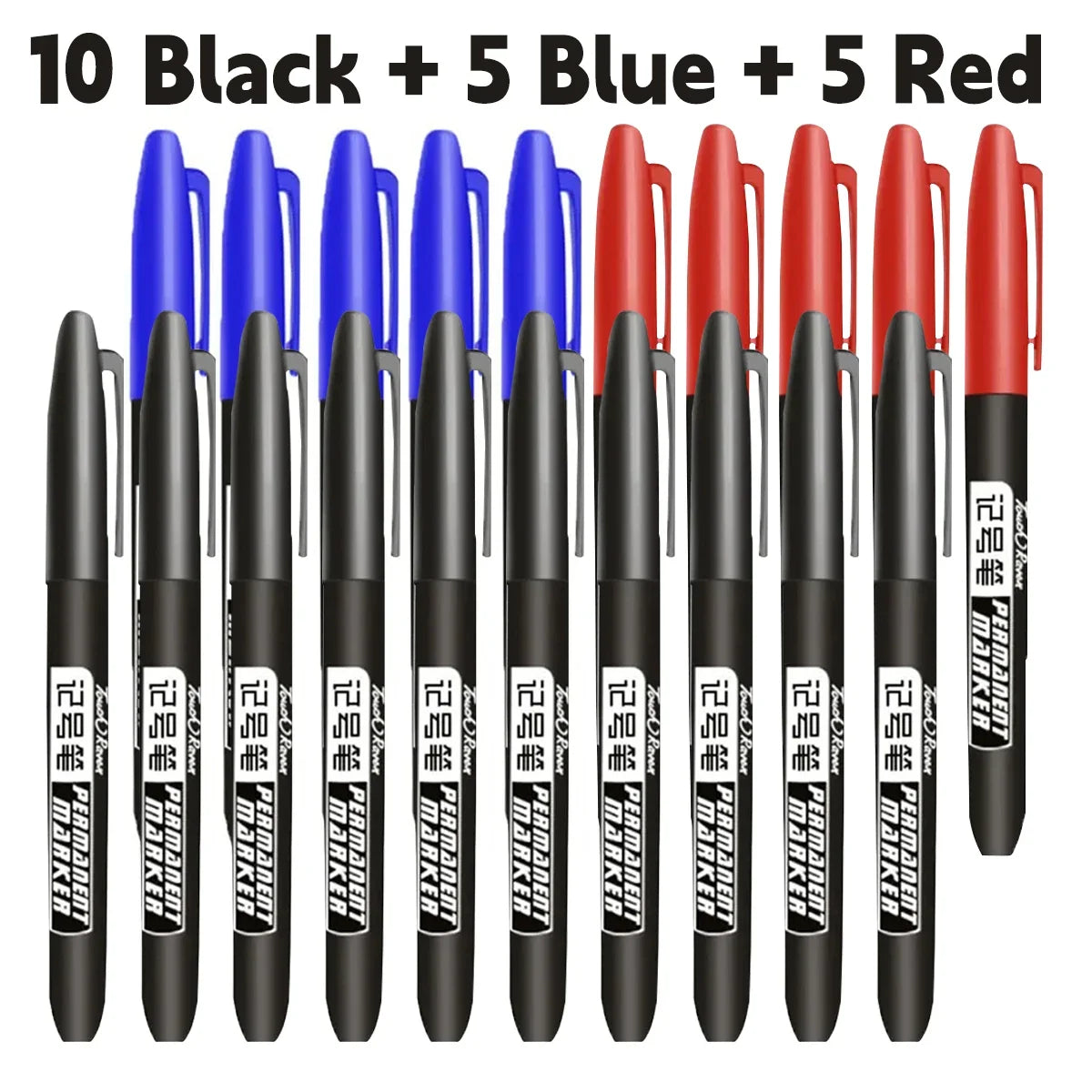 1-20Pcs Permanent Marker Pen Drawing Markers Oil-Based Waterproof Black Blue Red Ink Sketch Pens Stationery Art School Supplies