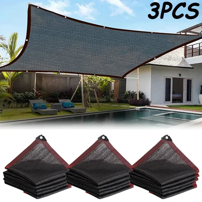 Black Shade Cloth Sunblock Mesh Cover Taped Edge With Grommets Sun Net For Pergola Plants Greenhouse Gardens Patio Canopy