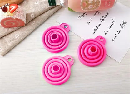 1pc Red Silicone Funnel Mini Multifunctional Convenient Kitchen Folding And Sub Packaging Tools Kitchen Supplies