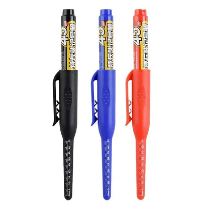 12-1Pcs Multi-Purpose 45mm Deep Drill Hole Long Nibs Waterproof Marker Pens for Bathroom Woodworking Long Head Carpenter Pens