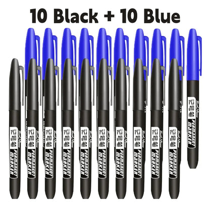1-20Pcs Permanent Marker Pen Drawing Markers Oil-Based Waterproof Black Blue Red Ink Sketch Pens Stationery Art School Supplies