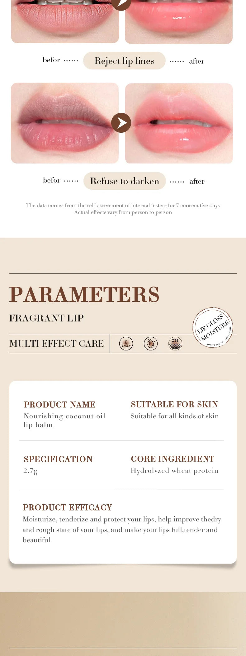 Coconut Lip Balm Healing Moisturizing All-natural Lip Mask For Dry Lips