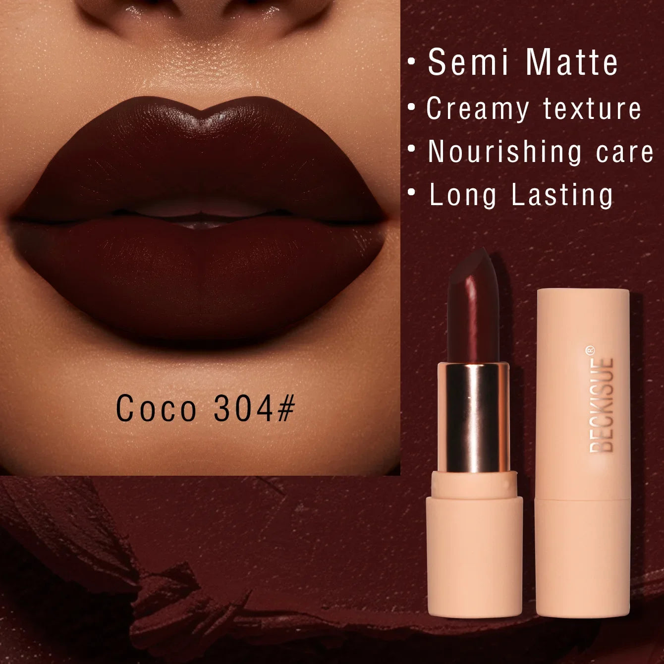 Bare Matte Silky Matte Lipstick Long-lasting Waterproof and glossy finish, Easy to color